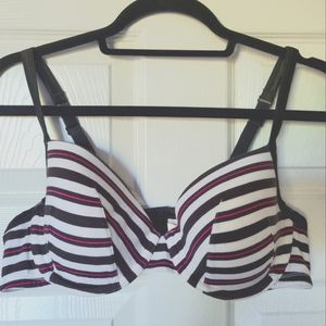 CACIQUE BRA 38C Black/white/pink